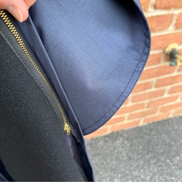 Navy silky trench coat. Jones New York. Size 12 petite - Picture 10 of 13